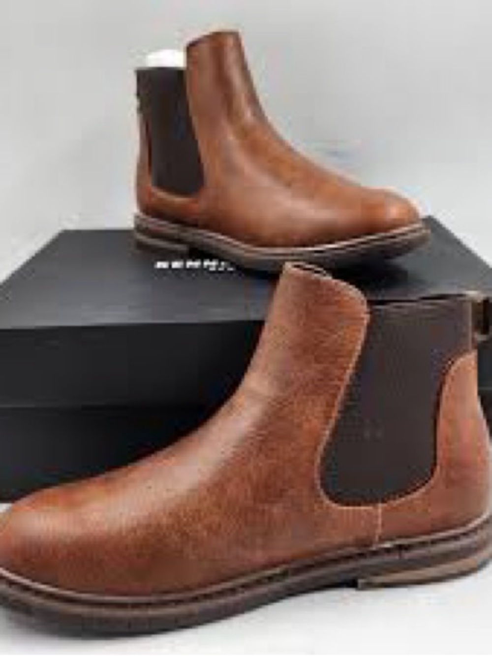 Kenneth Cole Boys Tan Brown Leather Chukka Chelsea Boots